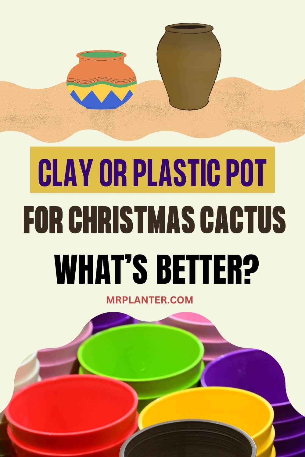 Clay or Plastic Pot for Christmas Cactus
