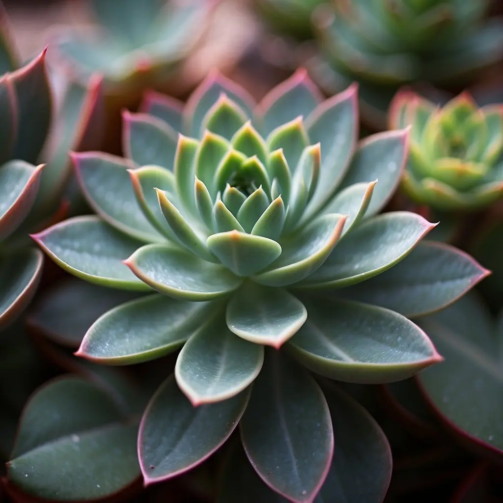 Succulent with pink tinge on its leaves