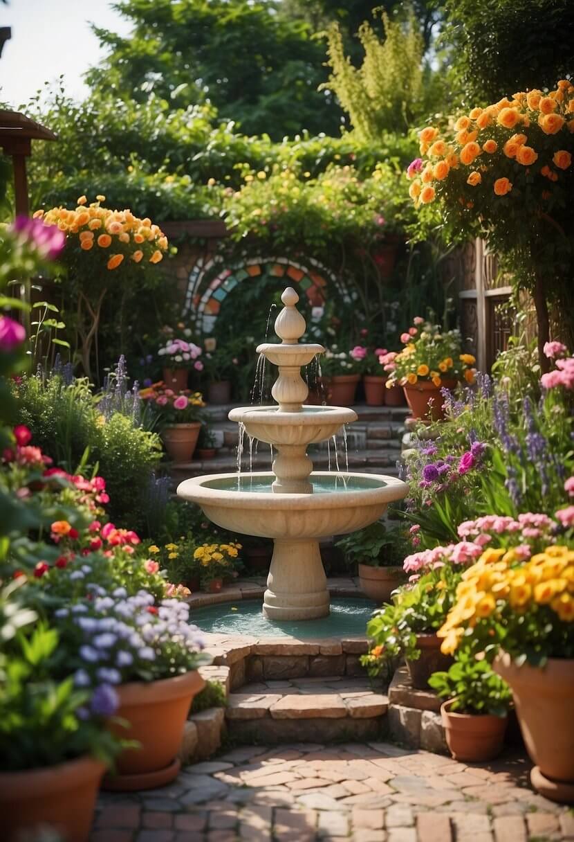 creating focal point in garden using water feature
