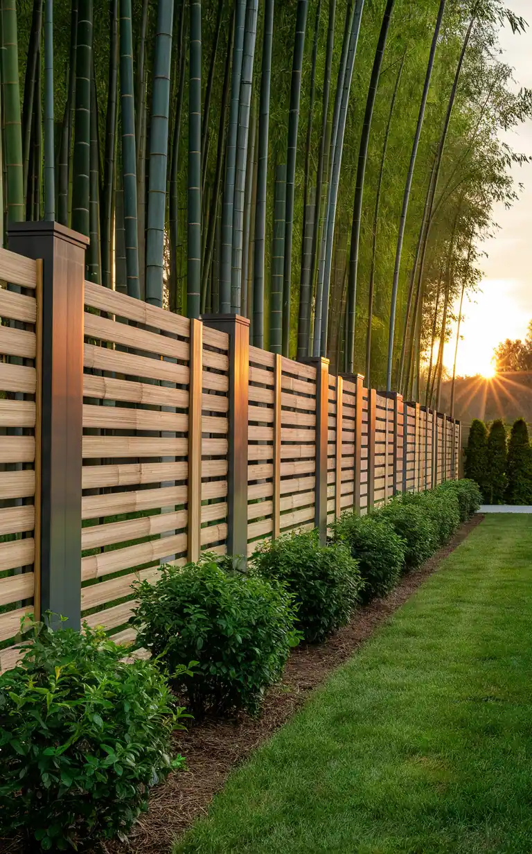 Bamboo fences in front of house