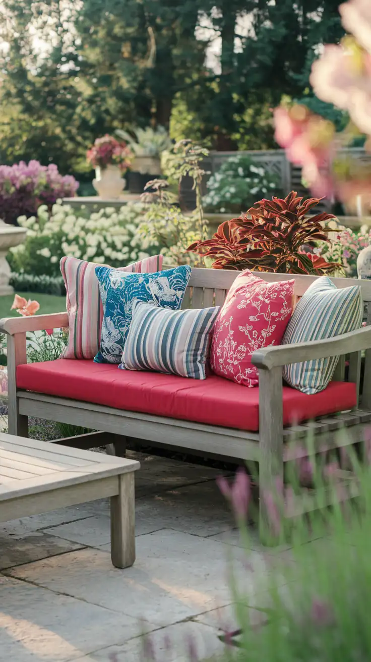 Use Colorful Outdoor Cushions and Pillows