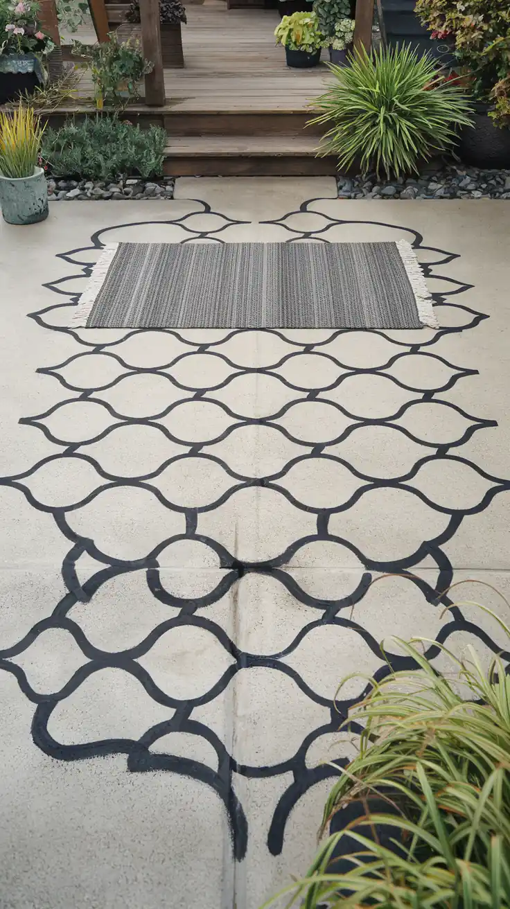 Use Stencils to Paint Patterns on Concrete Patios