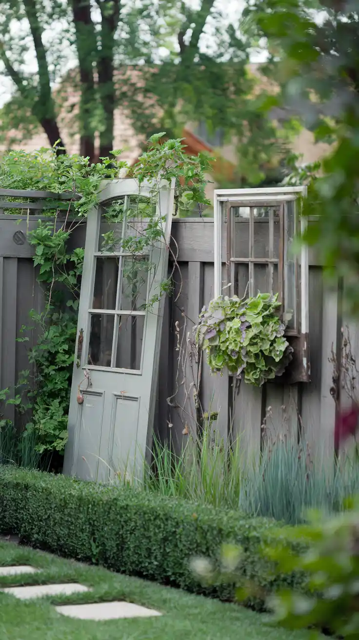 Upcycle Old Doors or Windows as Garden Decor