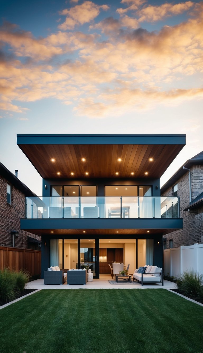 a multi-level backyard pavilion showcasing distinct tiers and innovative architecture.