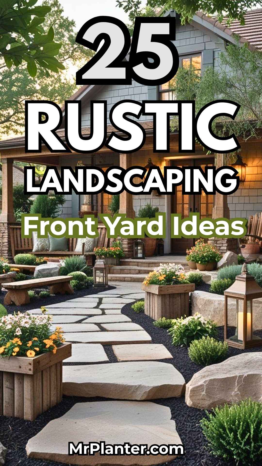 25 Rustic Landscaping Front Yard Ideas to Cozy Up Your Curb Appeal