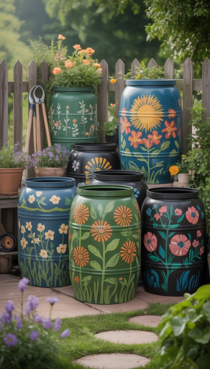 25 Rain Barrel Ideas in the Garden to Save Water and Boost Style