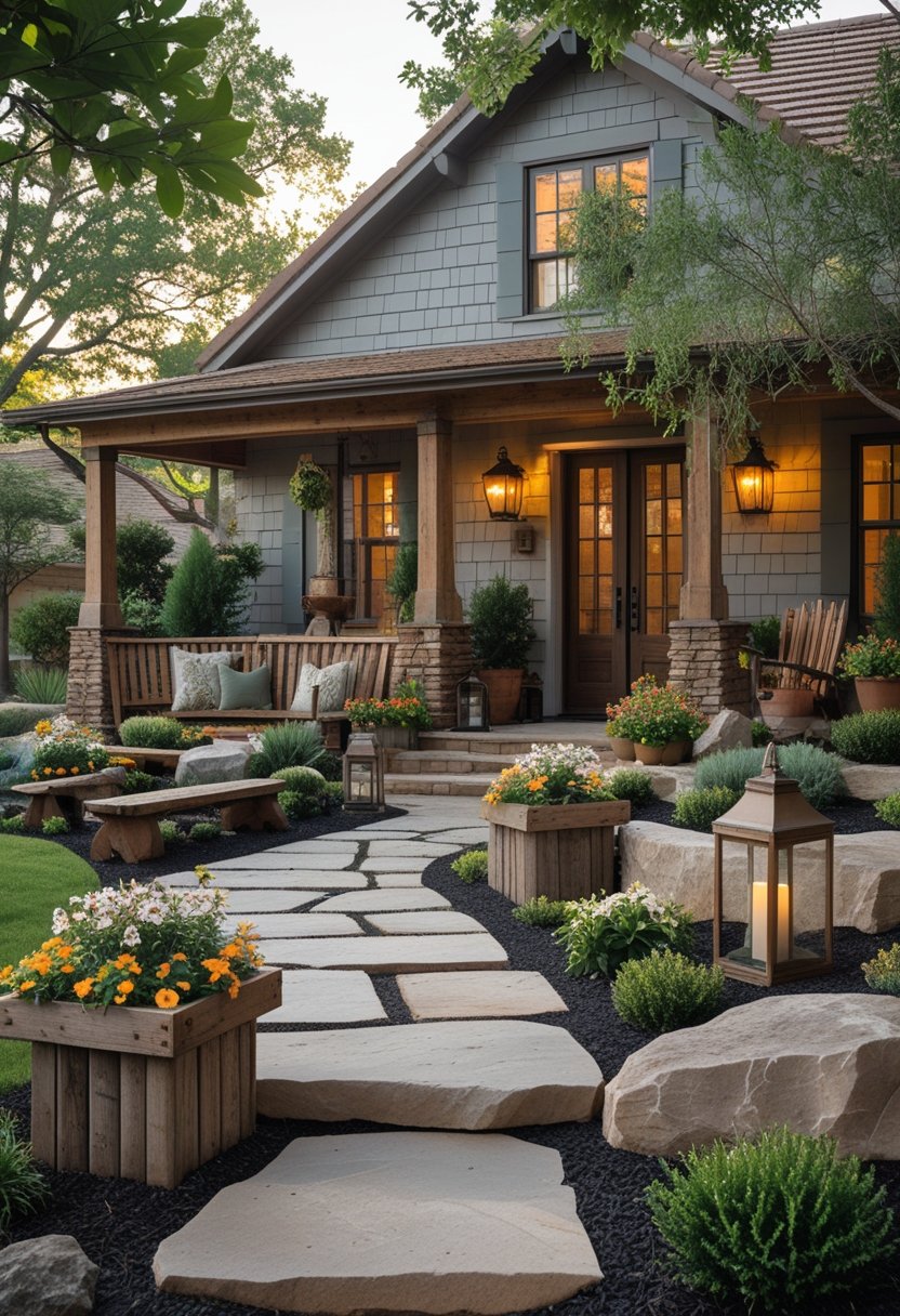 25 Rustic Landscaping Front Yard Ideas to Cozy Up Your Curb Appeal