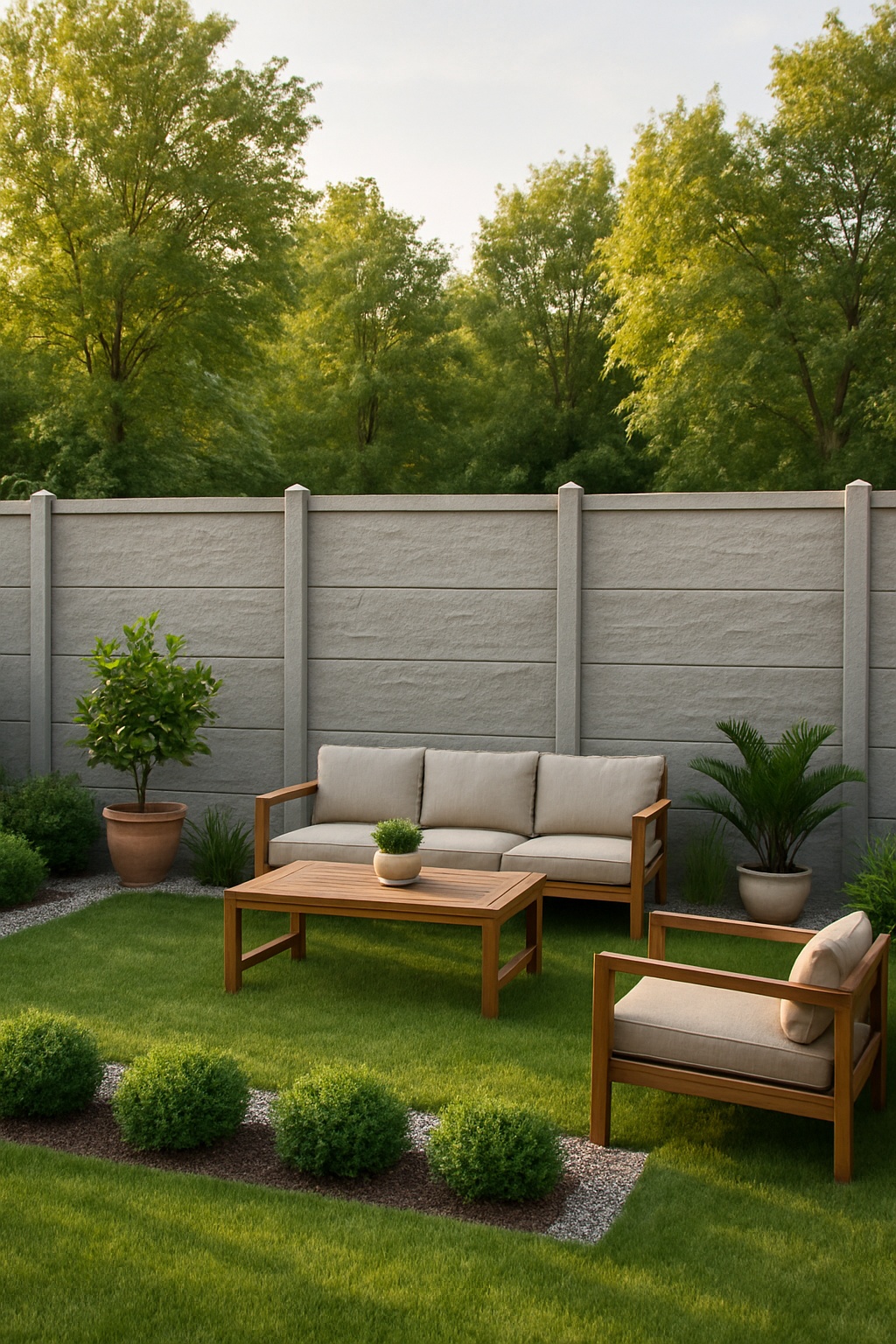 Cheap concrete textured fence