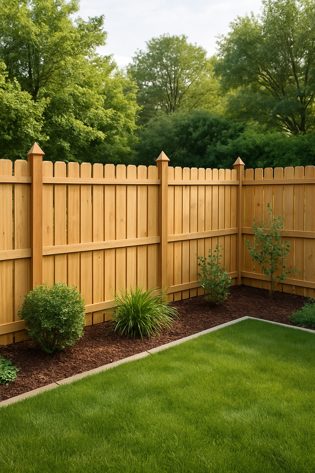 DIY fence using fence pickets and stakes