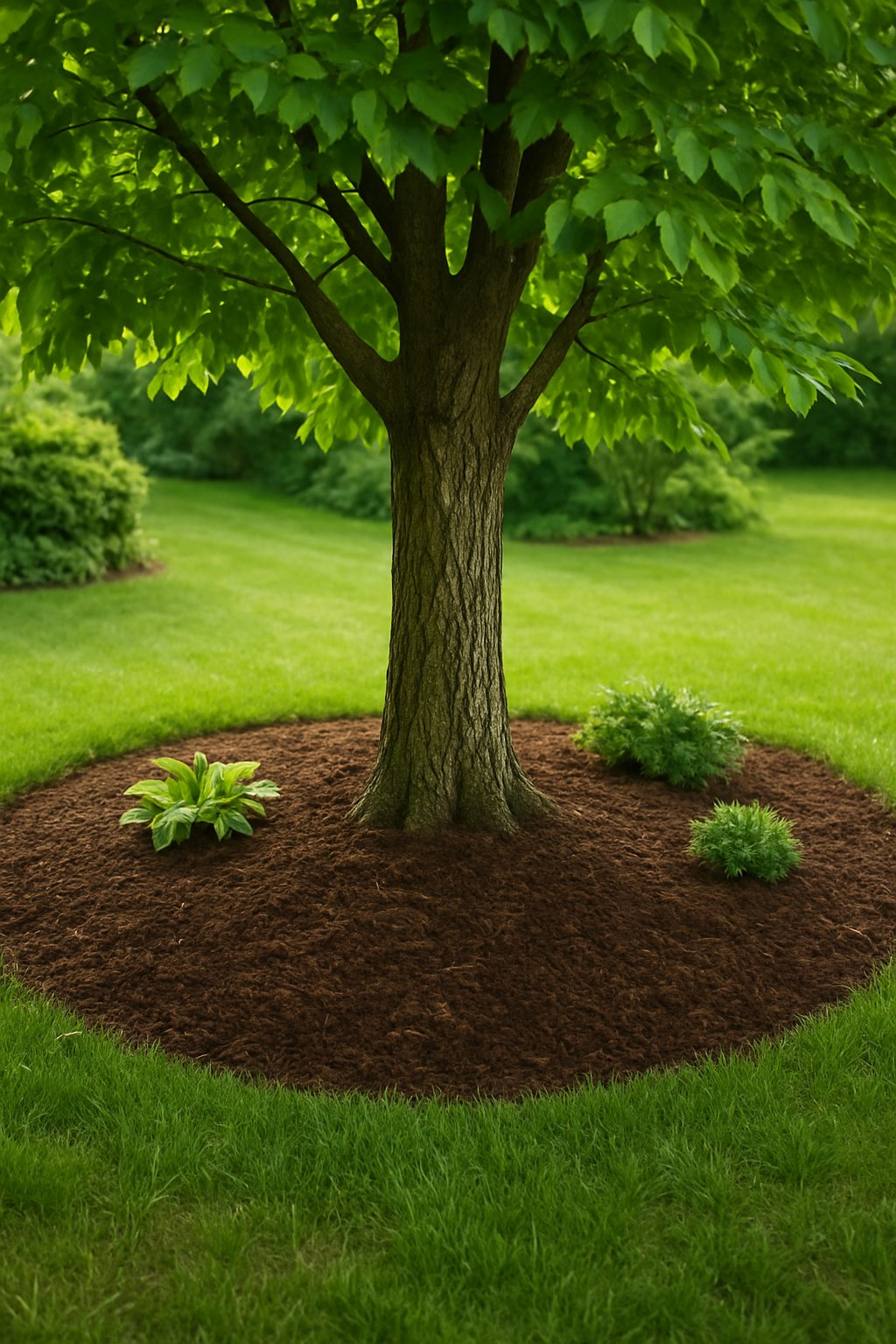 under tree landscaping ideas featuring Use mulch to enrich the soil
