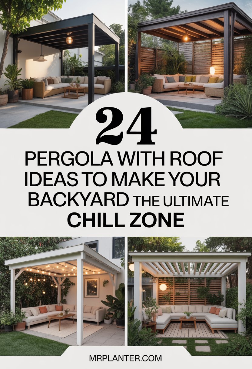 24 Pergola with Roof Ideas to Make Your Backyard the Ultimate Chill Zone