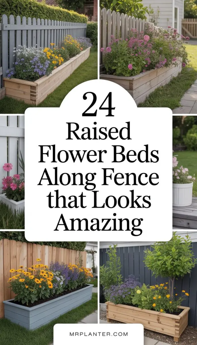 Raised Flower Beds Along Fence Ideas