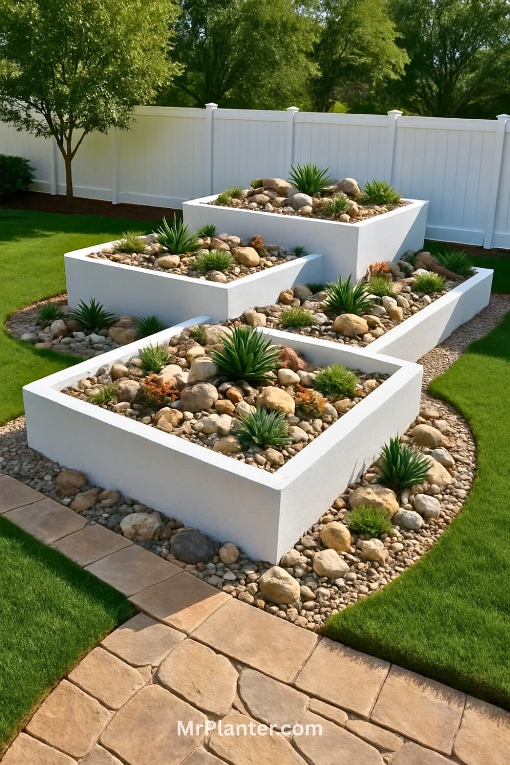 Elevated rock garden beds for lazy plant caretakers like us