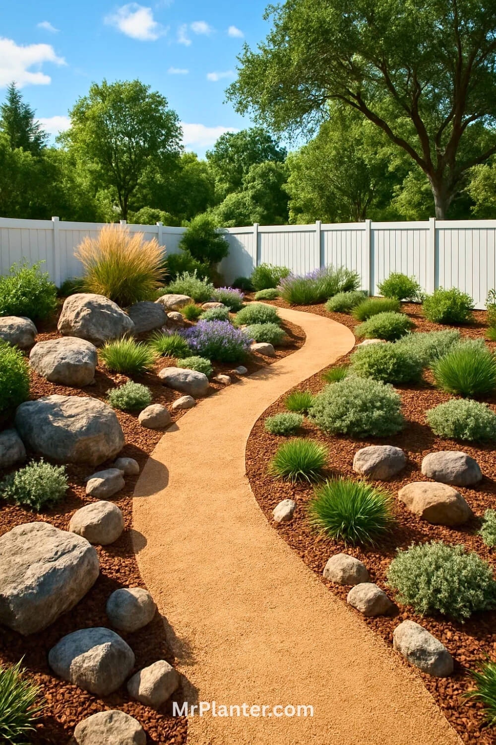 Crushed granite paths that lead you to your happy place
