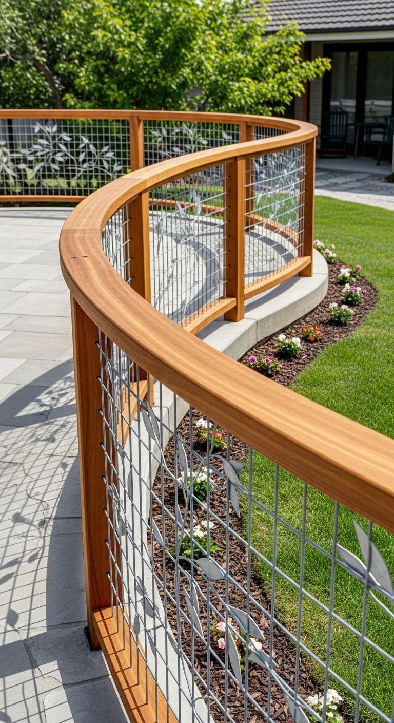 Curved Rail with Decorative Wire