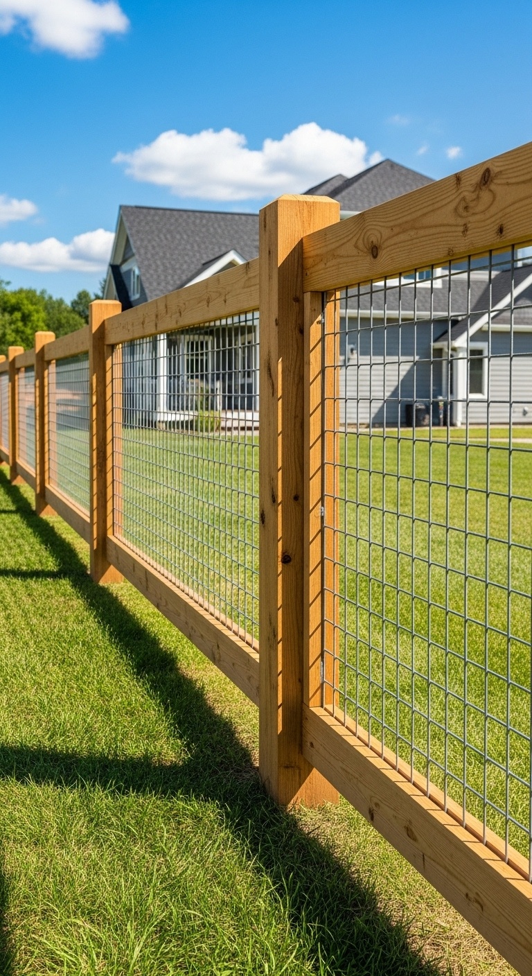 Cedar Post and Panel with Hogwire