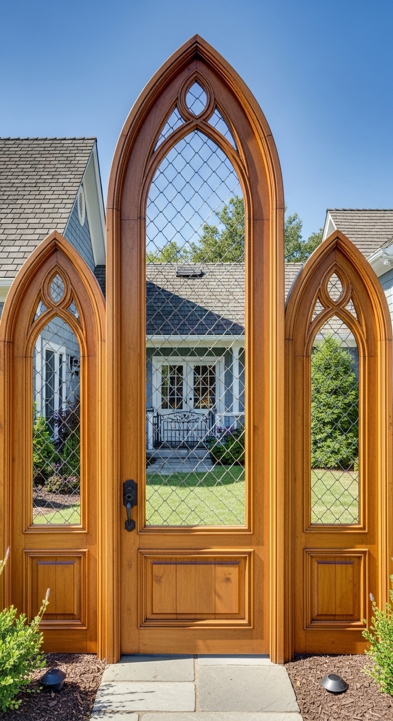 Gothic Arch with Wrought Iron Wire