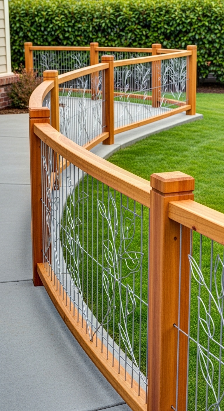 Curved Rail with Decorative Wire