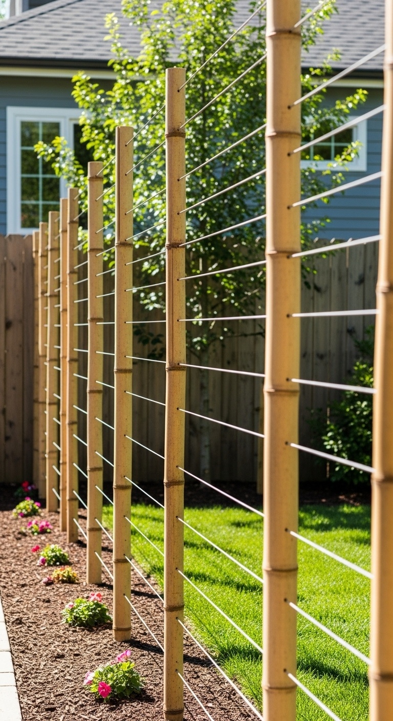 Japanese-Style Bamboo with Tension Wire