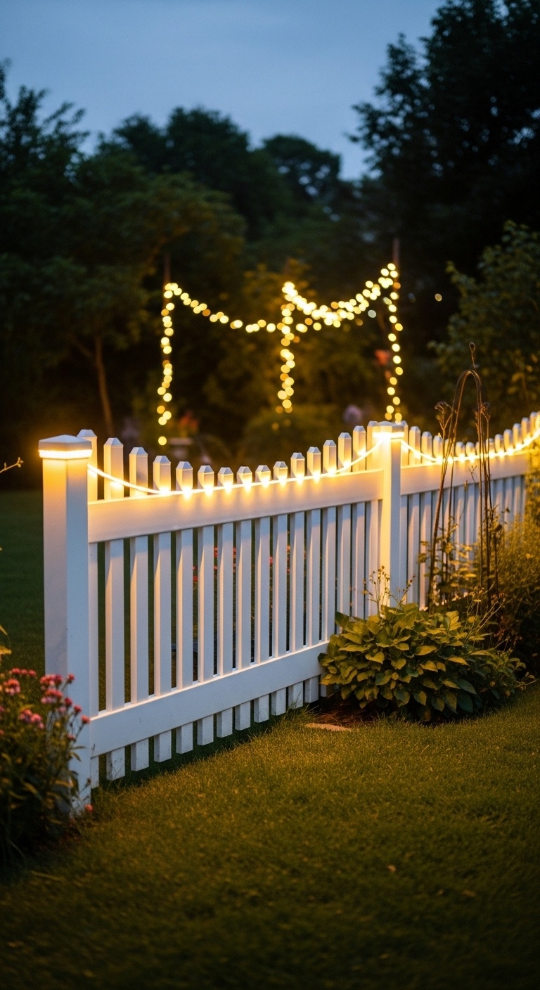 LED Lit Picket Fence
