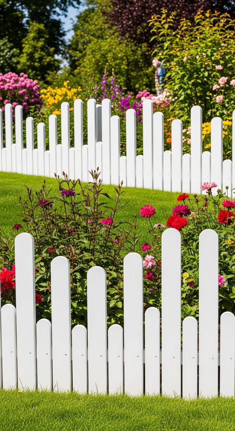 Mixed Height Picket Fence