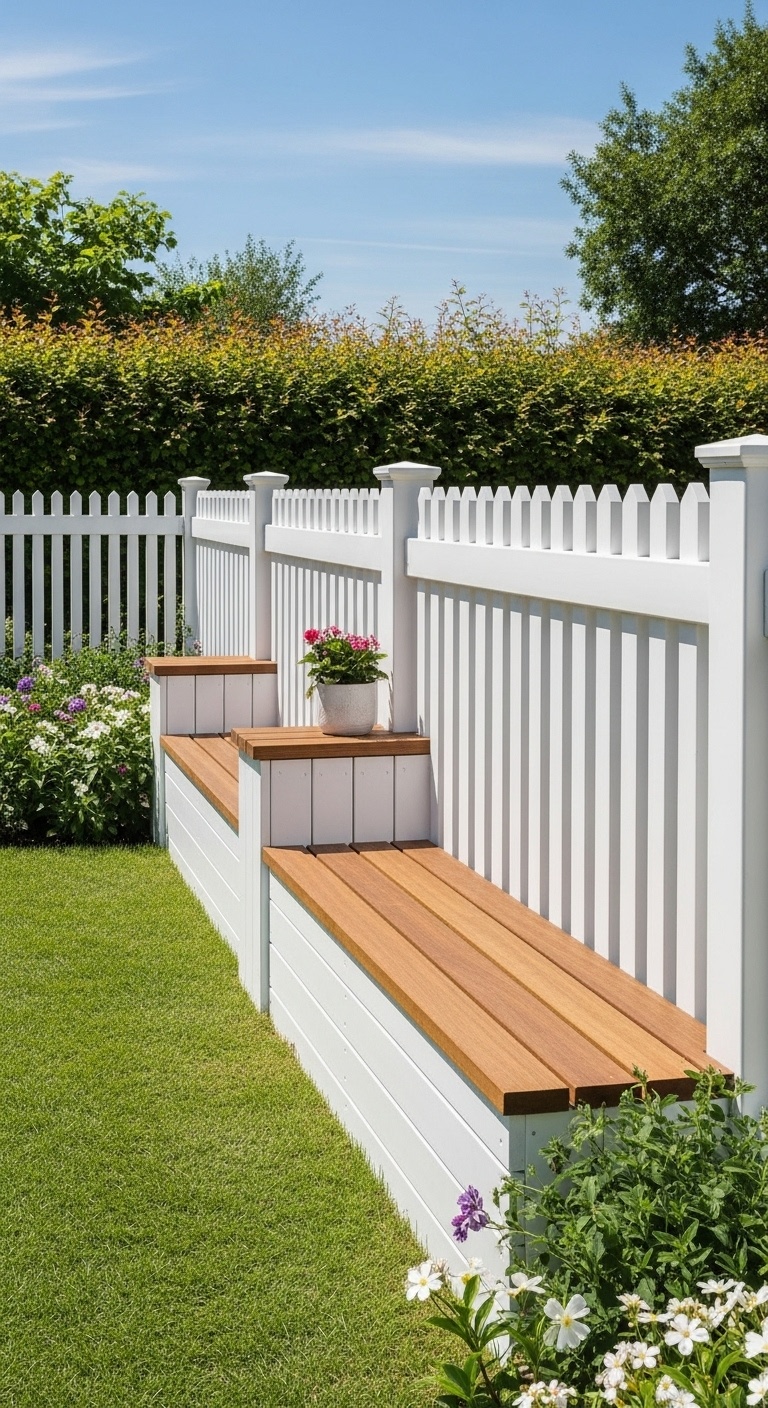 Picket Fence with Integrated Seating