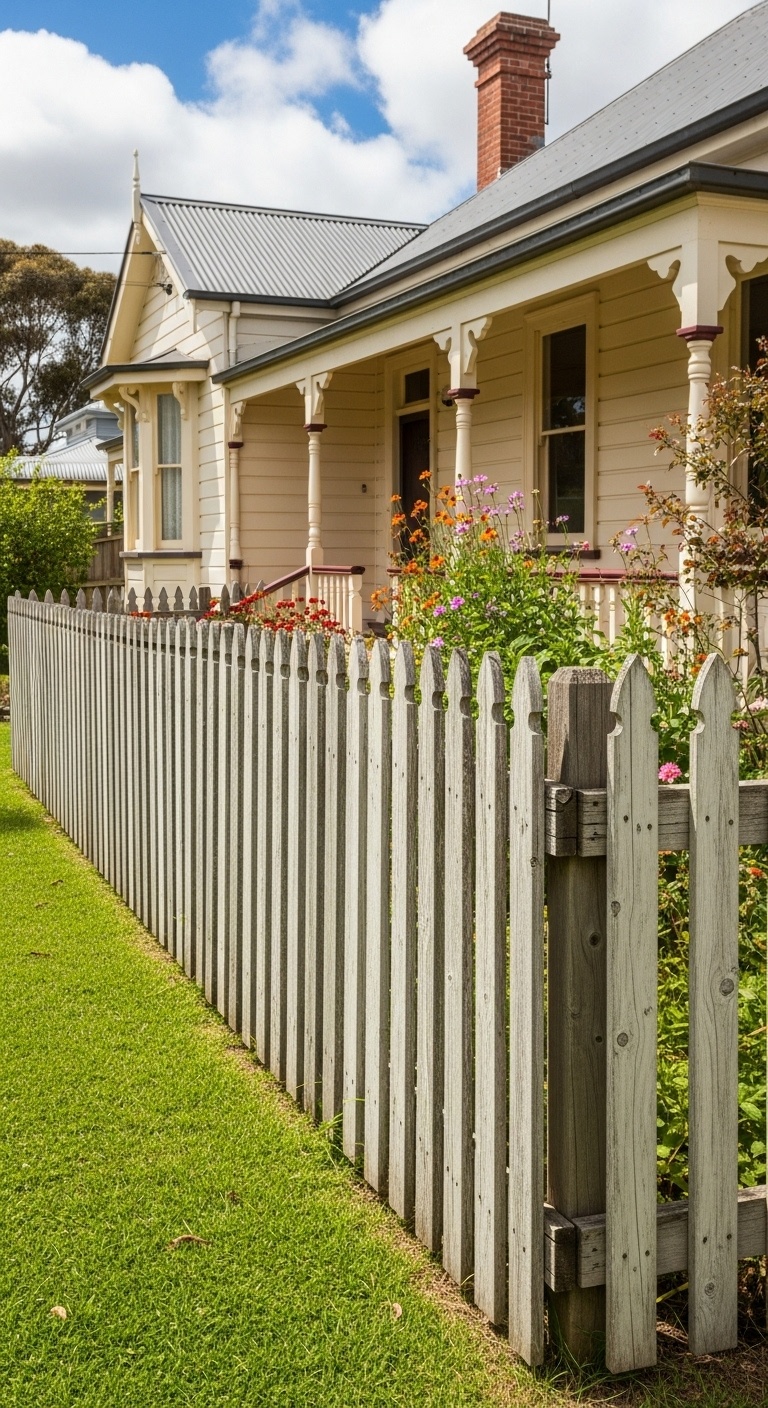 Rustic Wood Picket Fence