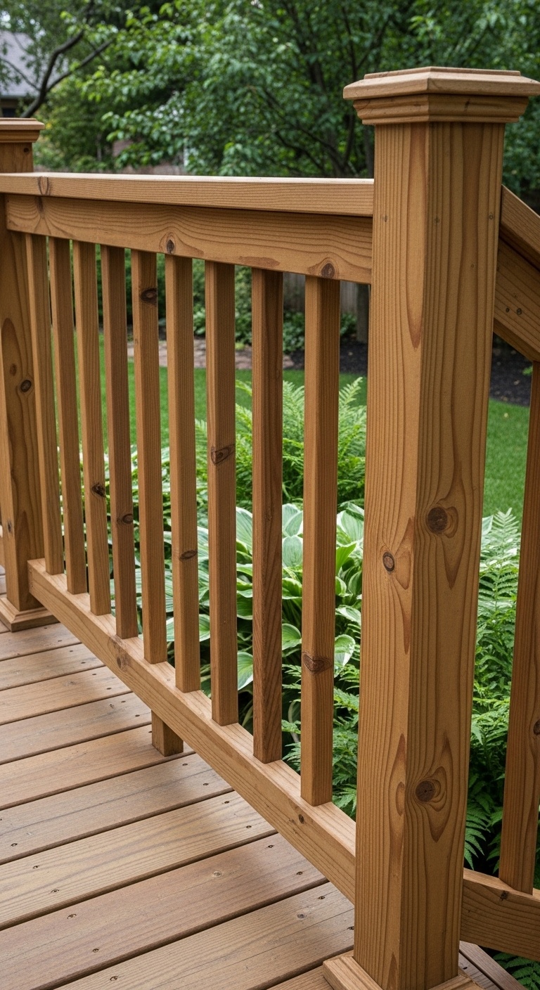Vertical Wood Slat Railings