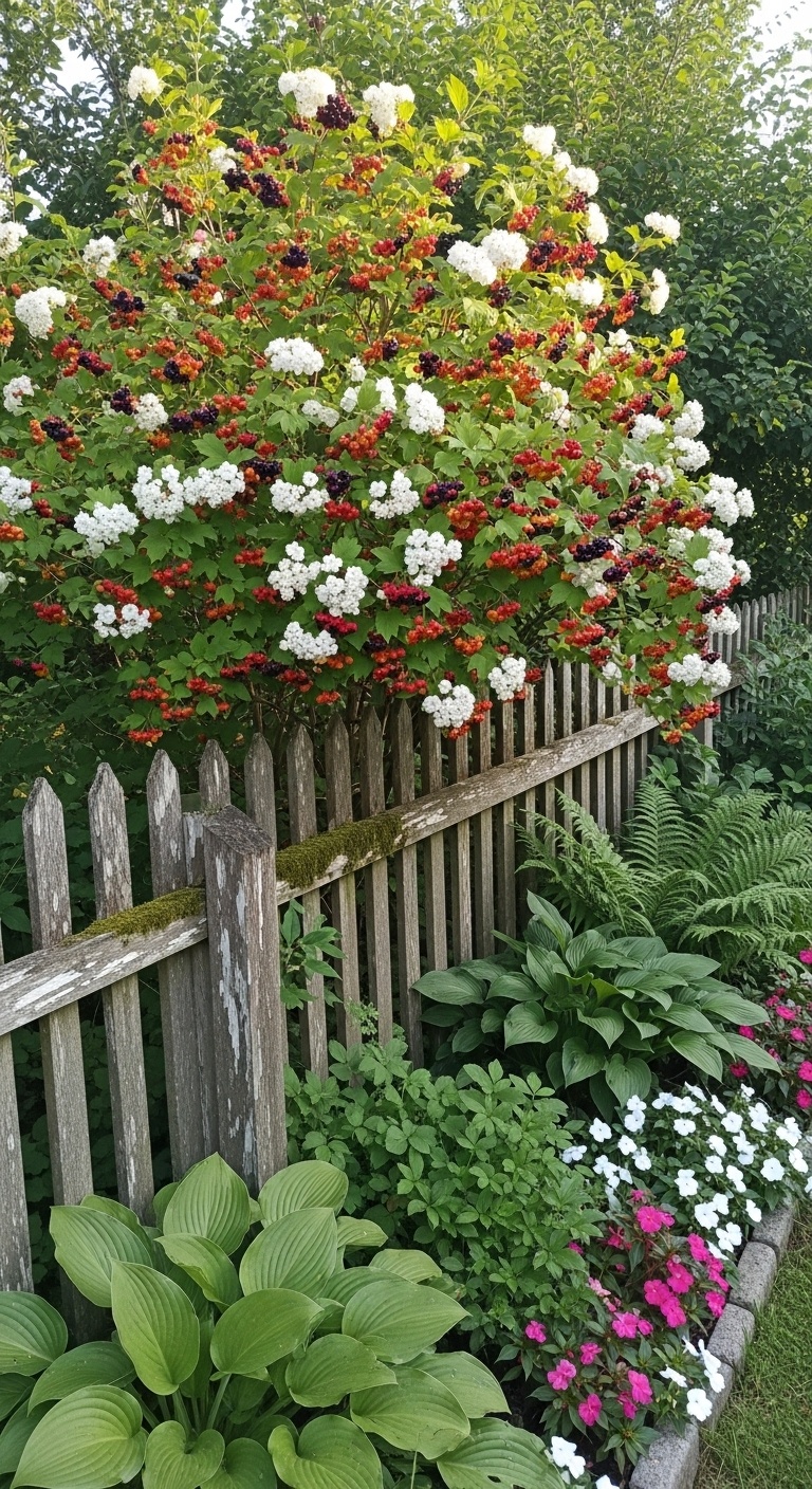 Plant viburnum for fragrant flowers and colorful berries