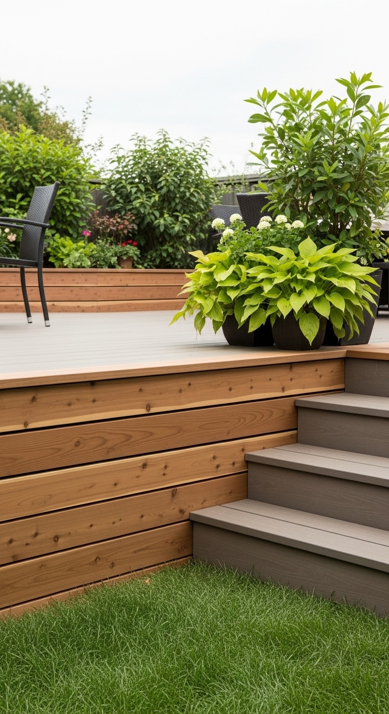 Install cedar planks for a natural look