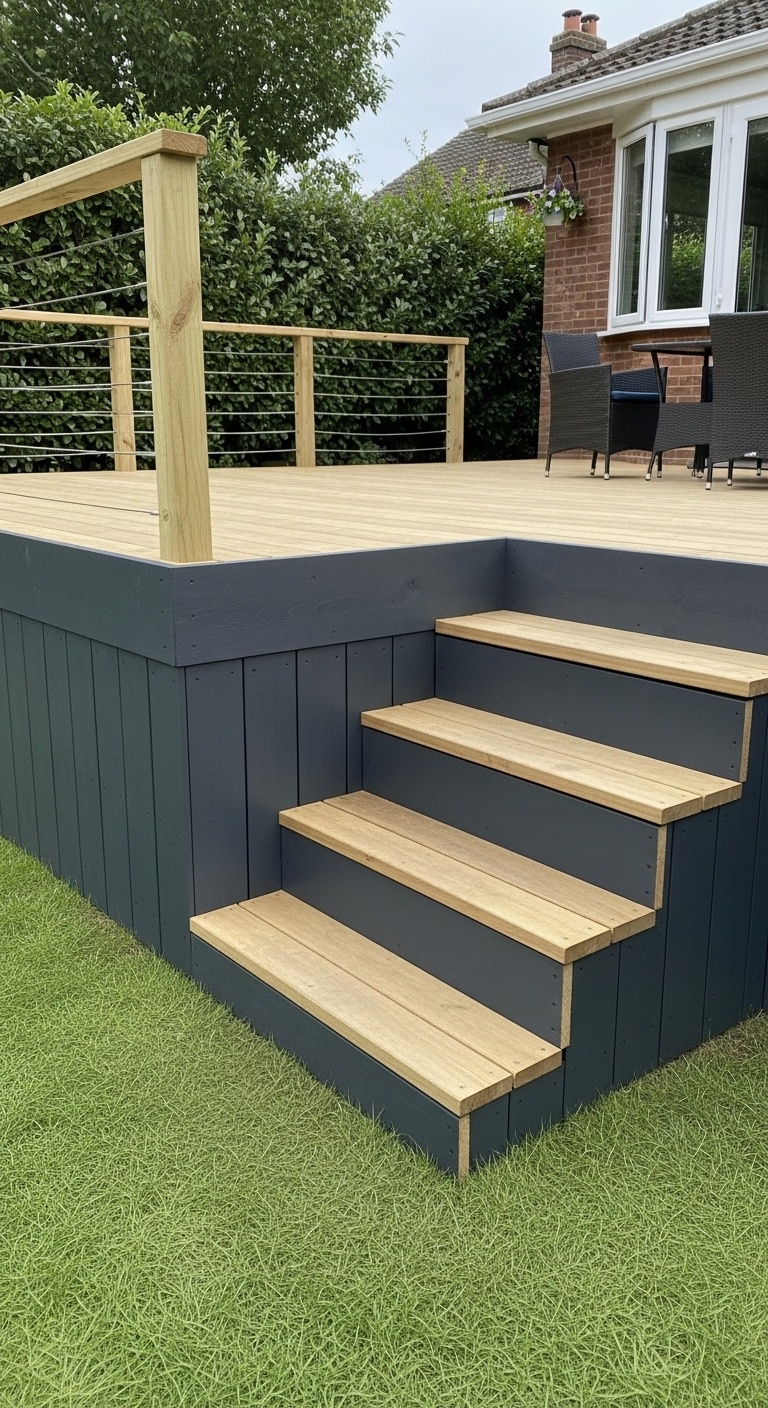 Attach chipboard painted with weatherproof paint