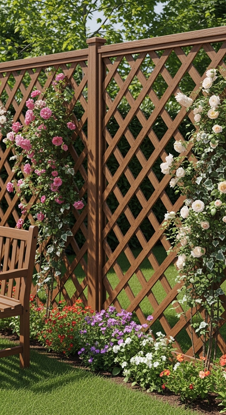 Diamond-shaped lattice pattern
