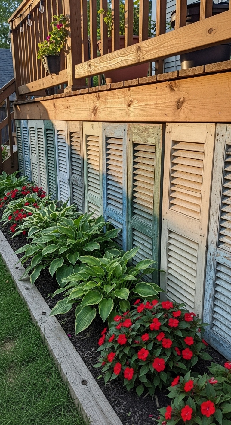 Repurpose old shutters as skirting