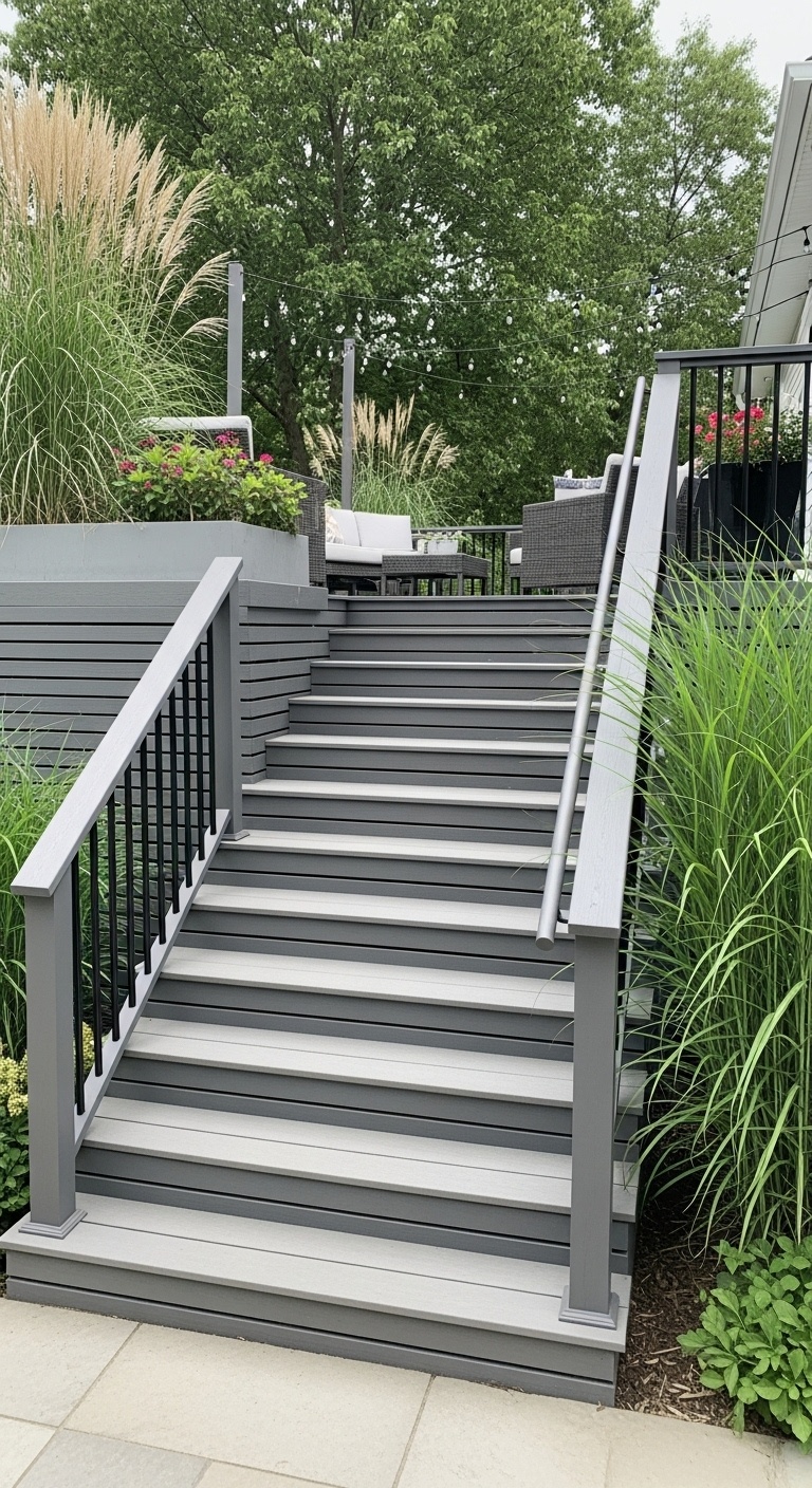 Plant tall grasses around the deck