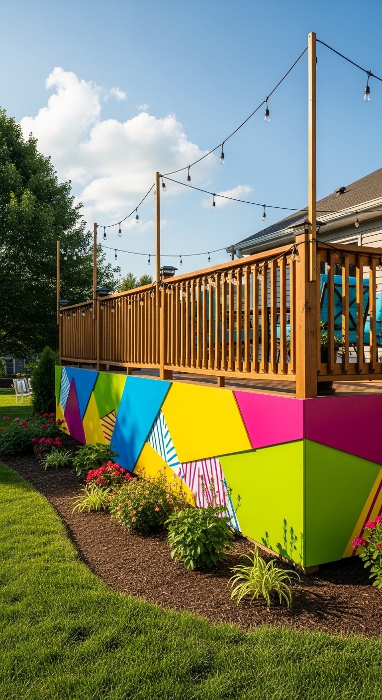 Paint plywood panels in bright colors
