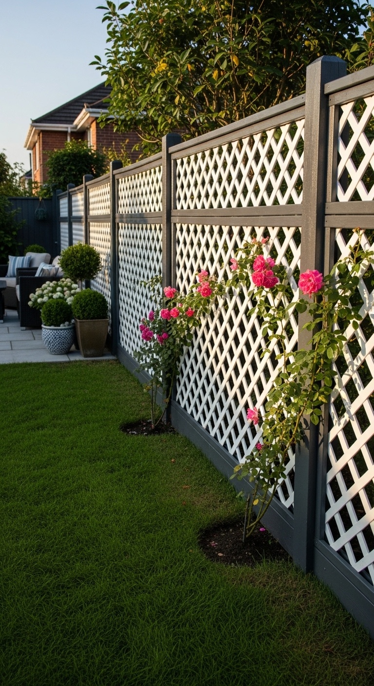 Two-tone lattice fence