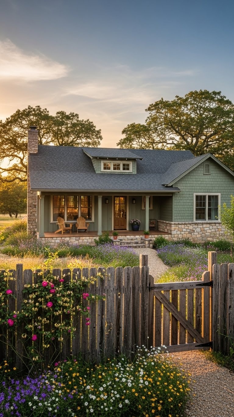Weathered wooden fences for rustic appeal