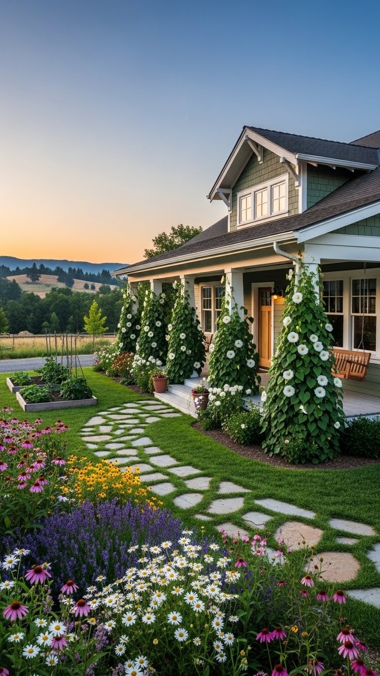 Climbing moonflower for fragrant nighttime blooms