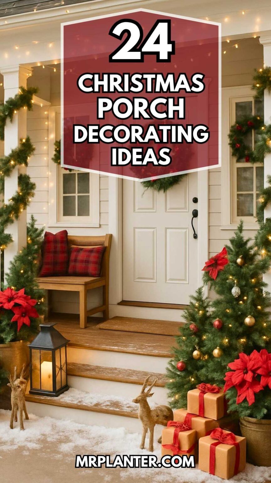 Make Spirits Bright with 24 Christmas Porch Decorating Ideas