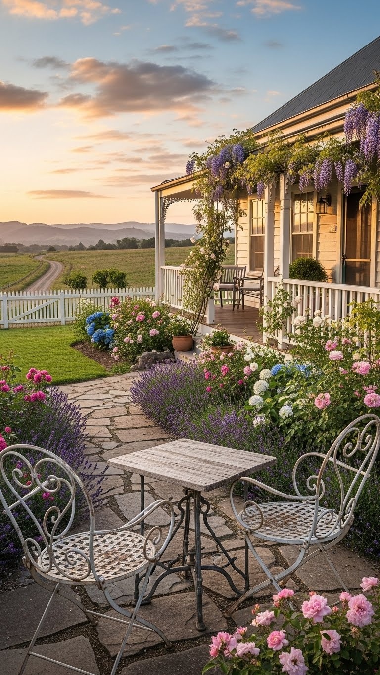 Vintage metal garden chairs for character