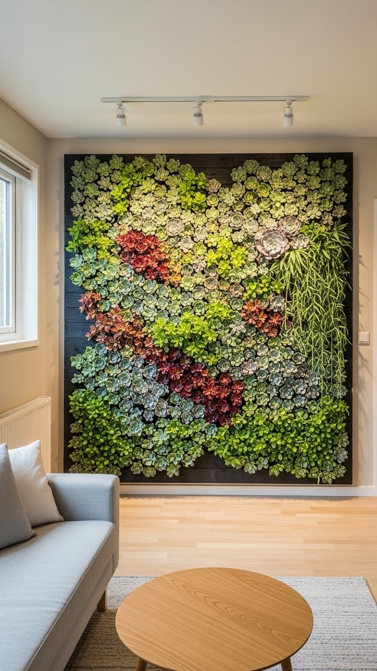 DIY Succulent Mosaic Wall