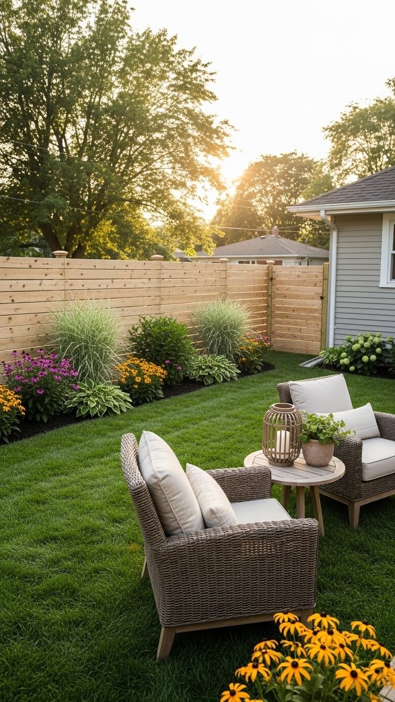 Horizontal Slat Fence for a modern vibe