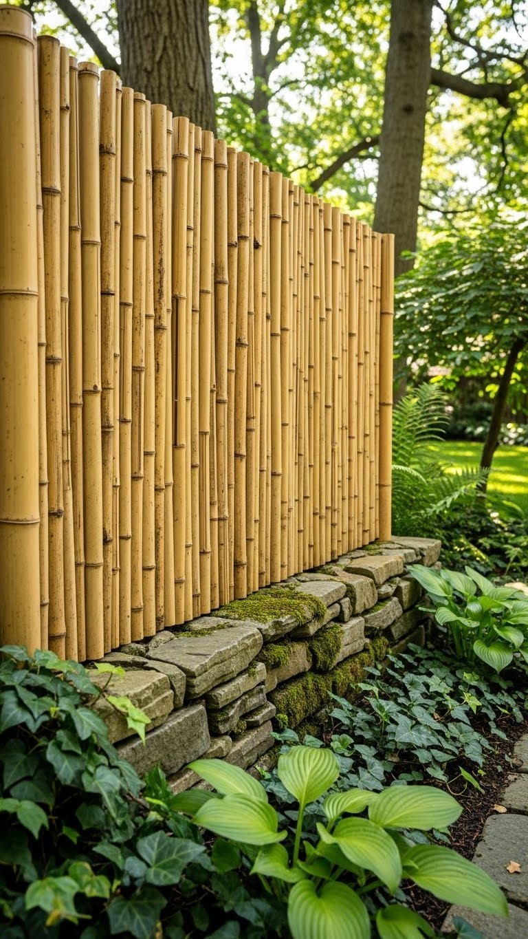 Bamboo & Stone Fence Base to keep your bamboo standing tall through storms