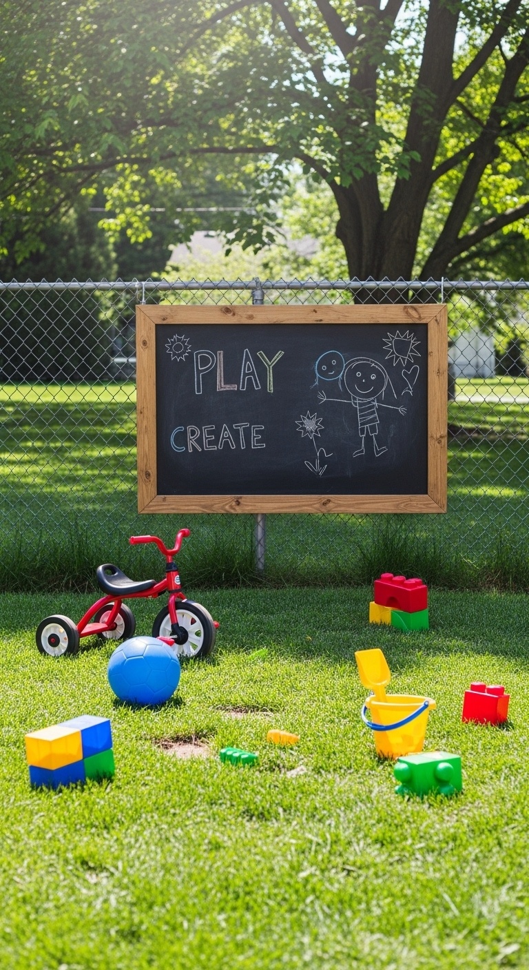 Add a chalkboard panel for a fun message board or kids’ art