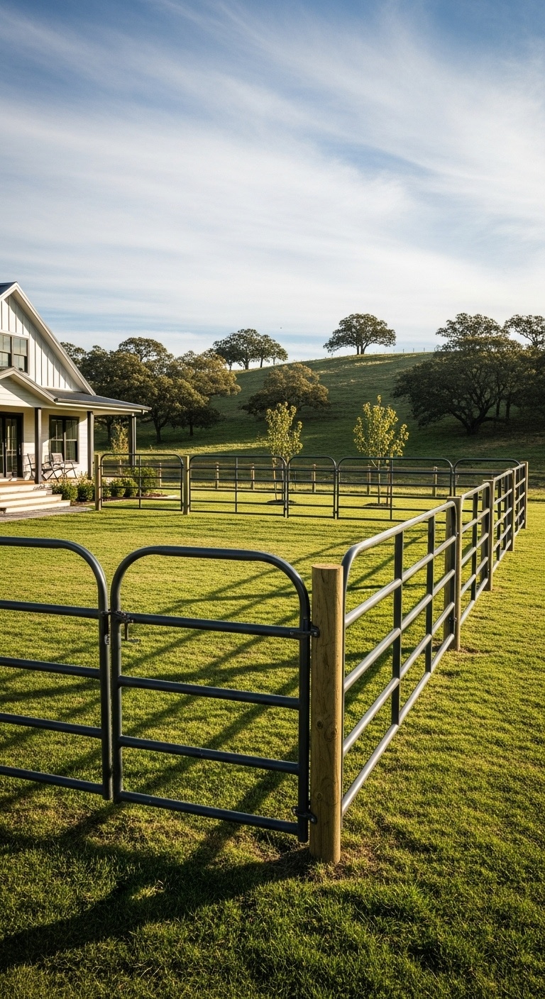 Arched top cattle panel fences to add graceful curves