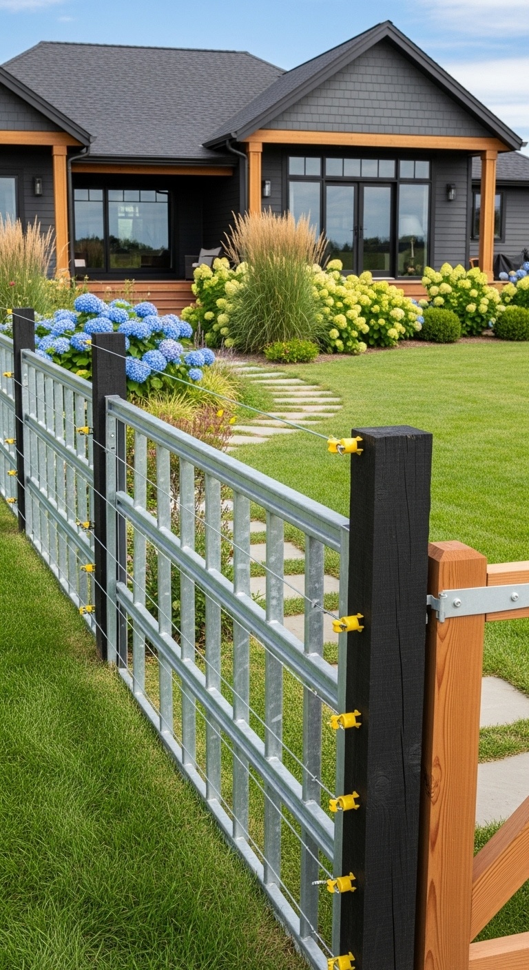 Install cattle panels with electric wire for extra livestock control