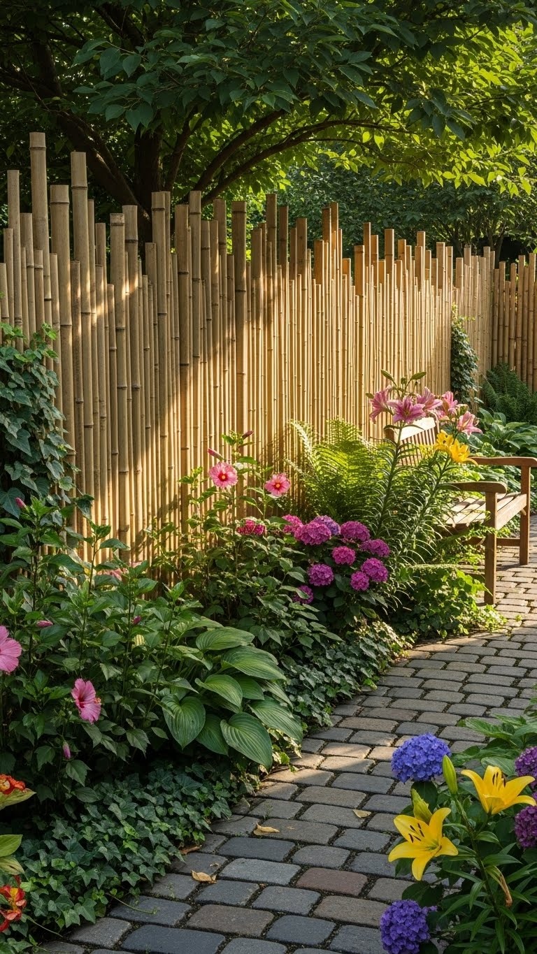 Rustic Handcrafted Bamboo Fence for the artisanal backyard flex