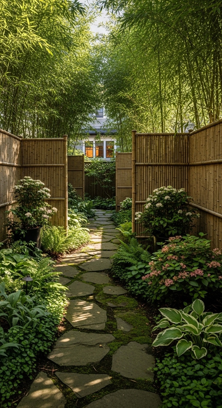Tall bamboo screens for natural privacy that whisper zen