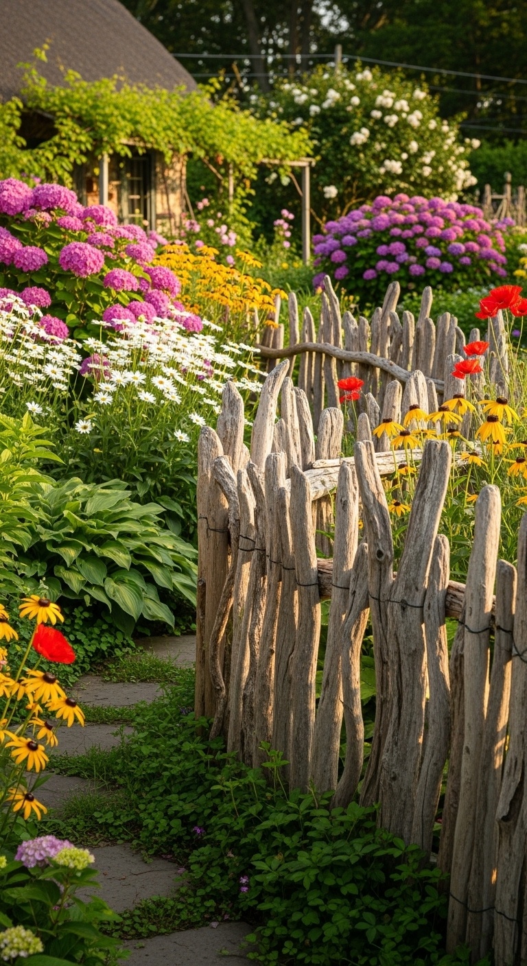 Driftwood Fence scavenged from seaside adventures