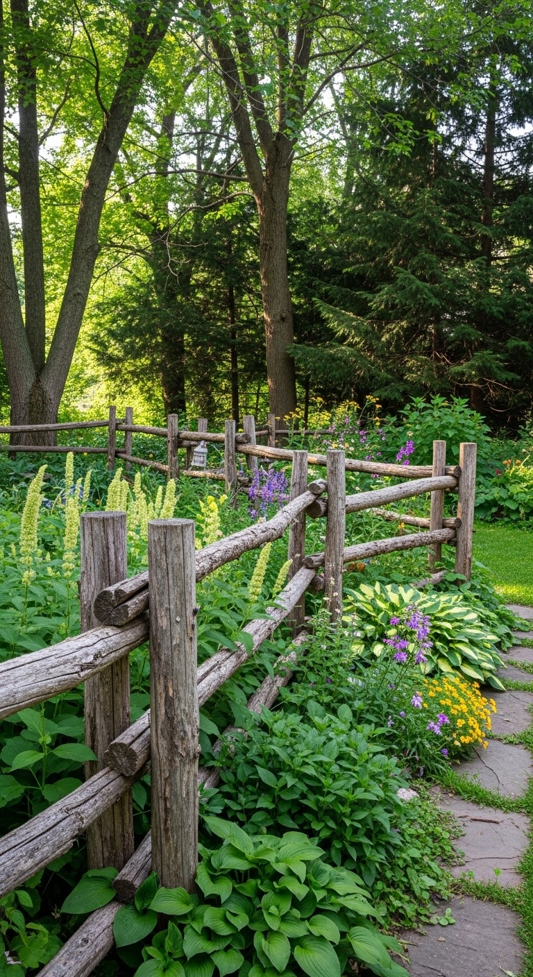 Rustic Log Fence fresh from the enchanted forest